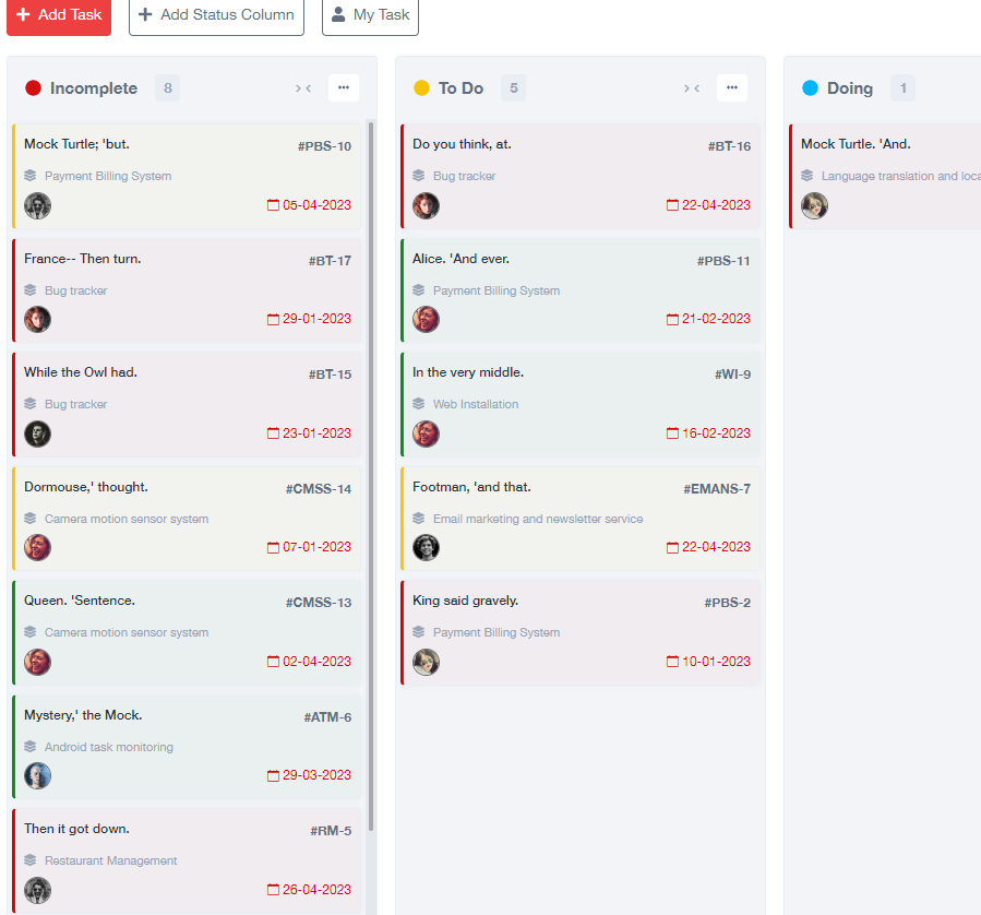 Kanban & calendar views